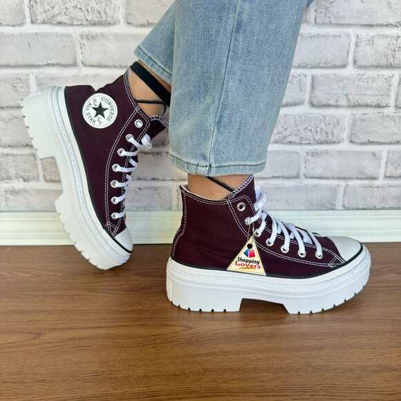 ❤️Converse Chuck Taylor Lugged Heel Platform Hi 7.5 Women Shoes Burgundy A09401C - Picture 1 of 14